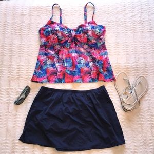 ❤️ NWT 2 Piece Underwire Side Slit Skirt Bikini